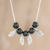 Jade pendant necklace, 'Dark Feathers' - Handmade Black Jade Feather Pendant necklace (image 2) thumbail