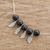 Jade pendant necklace, 'Dark Feathers' - Handmade Black Jade Feather Pendant necklace (image 2b) thumbail