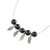 Jade pendant necklace, 'Dark Feathers' - Handmade Black Jade Feather Pendant necklace (image 2d) thumbail