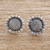Sterling silver button earrings, 'Flourishing Sunflowers' - Realistic Sunflower Earrings in Sterling Silver (image 2) thumbail