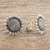 Sterling silver button earrings, 'Flourishing Sunflowers' - Realistic Sunflower Earrings in Sterling Silver (image 2b) thumbail