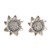 Pendientes de botón de plata de ley - Pendientes de girasol de plata esterlina oxidada de Guatemala