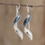 Sterling silver drop earrings, 'Eucalyptus' - Nature-Inspired Leaf Drop Earrings (image 2) thumbail