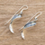 Sterling silver drop earrings, 'Eucalyptus' - Nature-Inspired Leaf Drop Earrings (image 2b) thumbail