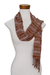 Cotton scarf, 'Solola Earth' - Orange and Brown Hand Woven Cotton Scarf