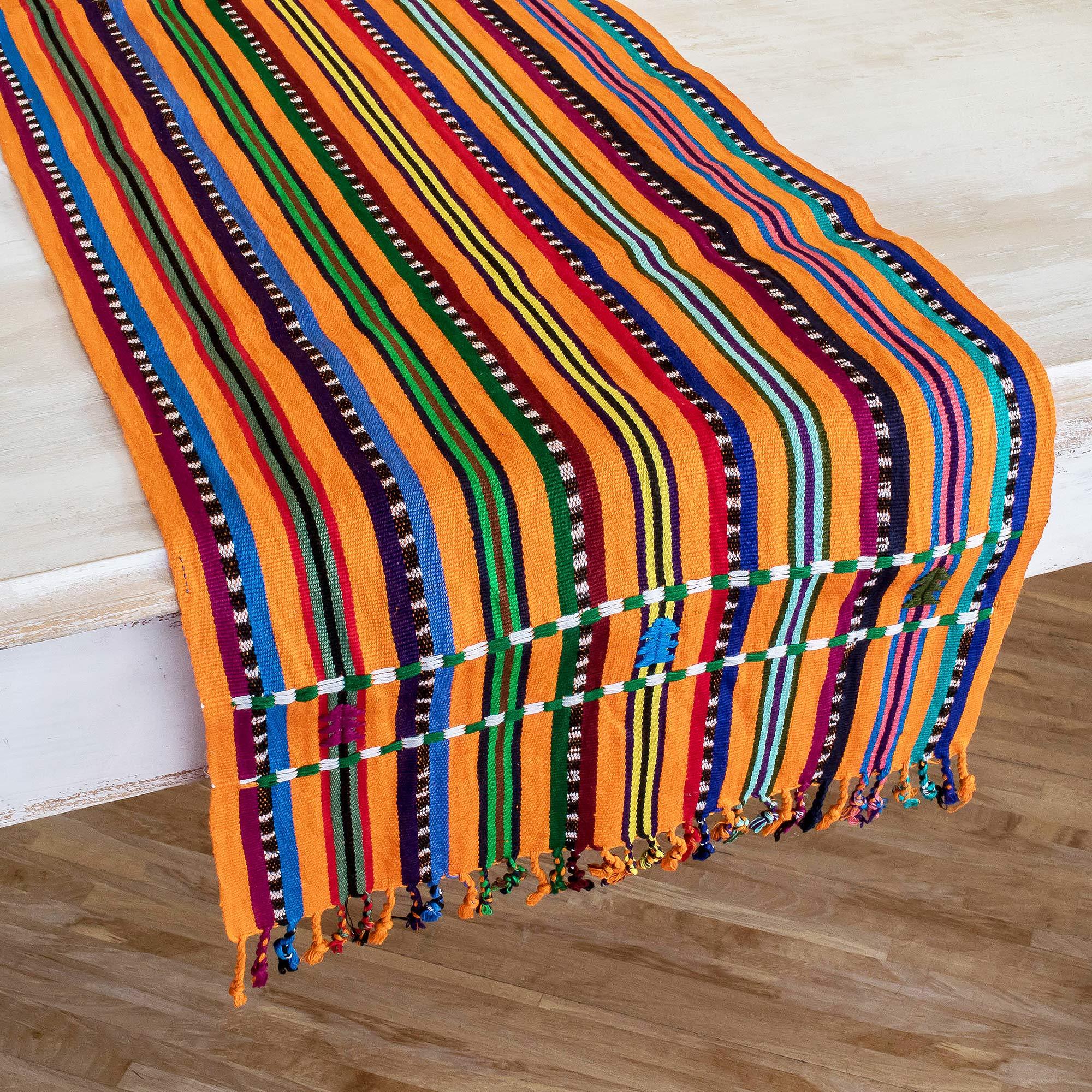 UNICEF Market Striped Colorful All Cotton Table Runner Sunny Stripes