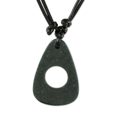 Handmade Dark Green Jade Pendant Necklace