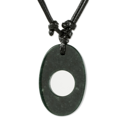 Oval Shaped Jade Pendant Necklace