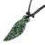 Unisex jade pendant necklace, 'Fly Free in Dark Green' - Hand Crafted Dark Jade Pendant Necklace (image 2b) thumbail
