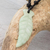 Unisex jade pendant necklace, 'Fly Free in Light Green' - Hand Carved Light Green Jade Necklace (image 2) thumbail