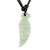 Unisex jade pendant necklace, 'Fly Free in Light Green' - Hand Carved Light Green Jade Necklace thumbail