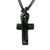 Jade pendant necklace, 'Sweet Salvation' - Handmade Dark Green Jade Cross Necklace thumbail