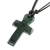 Jade pendant necklace, 'Sweet Salvation' - Handmade Dark Green Jade Cross Necklace (image 2b) thumbail