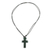 Jade pendant necklace, 'Sweet Salvation' - Handmade Dark Green Jade Cross Necklace (image 2c) thumbail