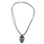 Jade pendant necklace, 'Dark Green Skull' - Dark Green Jade Day of the Dead Necklace (image 2c) thumbail