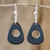 Jade dangle earrings, 'Strum in Black' - Dangle Earrings with Black Jade (image 2) thumbail