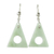 Jade dangle earrings, 'Angularity in Light Green' - Light Green Jade Triangle Earrings thumbail