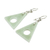 Jade dangle earrings, 'Angularity in Light Green' - Light Green Jade Triangle Earrings (image 2c) thumbail