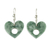 Jade dangle earrings, 'Heart Passage' - Heart-Shaped Green Jade Dangle Earrings thumbail