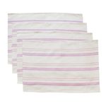 Cotton placemats, 'Individualist in Lilac' (set of 4) - Lilac and Orchid Striped Cotton Placemats (Set of 4)