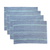 Cotton placemats, 'Celestial Stripes' (set of 4) - Hand Woven Blue Cotton Placemats (Set of 4)