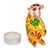 Wood figurine, 'Yellow Monkey' - Small Yellow Monkey Figurine in Pinewood