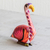 Wood figurine, 'Flamingo' - Hand Painted Small Flamingo Figurine