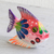 Wood figurine, 'Pink Fish' - Pink Fish Wood Figurine from Guatemala thumbail