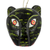 Small wood mask, 'Black Panther Guardian' - Hand Painted Black Panther Mini Mask (image 2a) thumbail