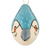 Kleine Holzmaske - Hellblaue Eisvogel-Maske aus Holz