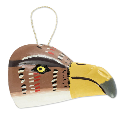 Kleine Holzmaske - Kleine handgefertigte Adler-Wandmaske
