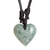 Jade pendant necklace, 'Compassion in Green' - Green Jade Heart Necklace from Guatemala (image 2a) thumbail