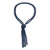 Beaded lariat necklace, 'Union in Blue' - Knotted Blue Lariat Beaded Necklace thumbail