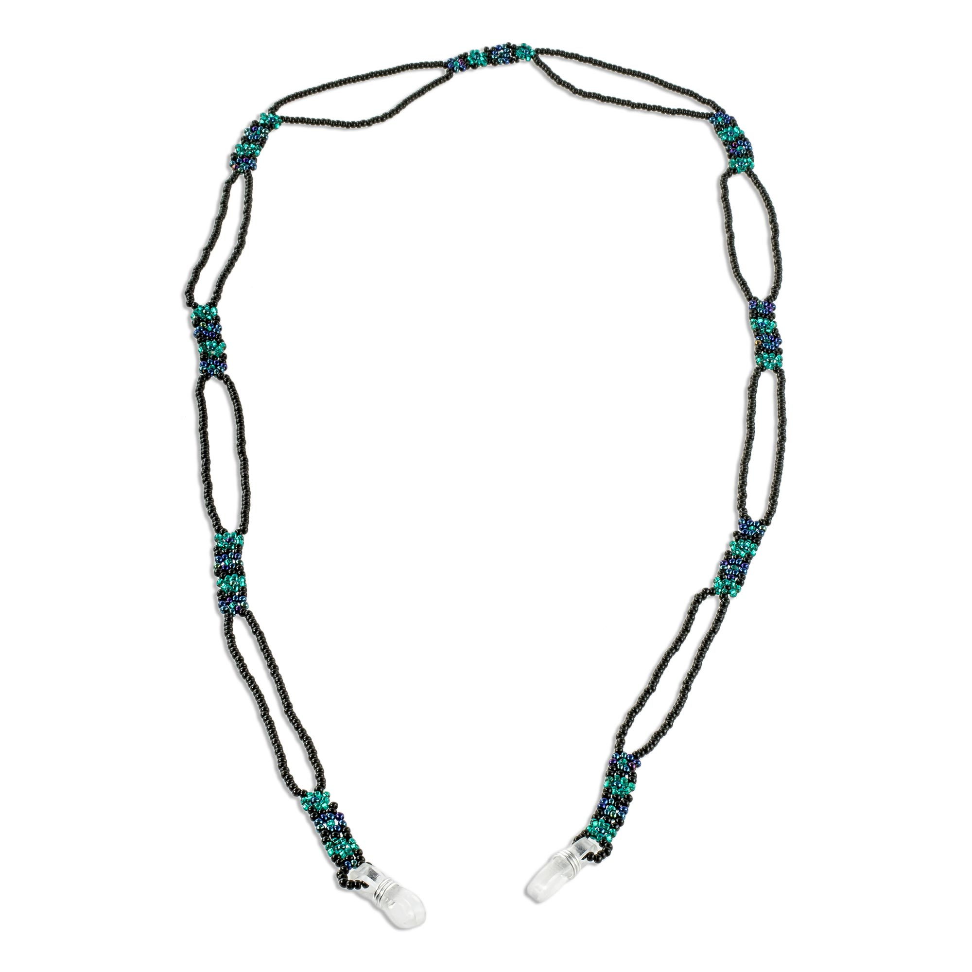 Handmade Beaded Eyeglass Lanyard from Guatemala - Azure Blooms | NOVICA