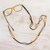 Beaded eyeglass lanyard, 'Gold and Bronze Blooms' - Artisan Crafted Gold and Bronze Bead Eyeglass Lanyard