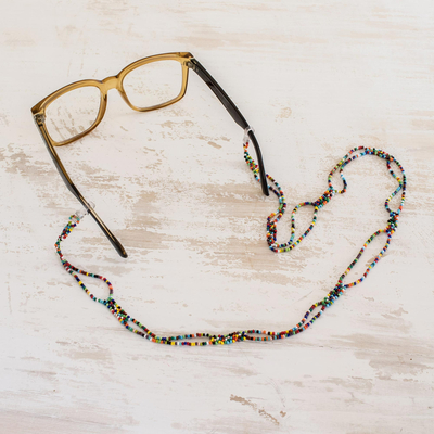 Beaded eyeglass lanyard, Multicolored Melange