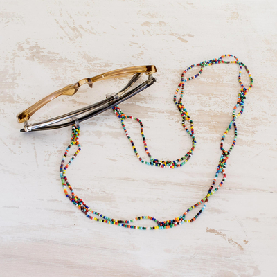 Brillenband mit Perlen - Mehrfarbiges Brillenband mit Perlen