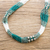 Long beaded torsade necklace, 'Viridian and White Harmony' - Green and White Beaded Long Torsade Necklace (image 2b) thumbail