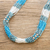 Long beaded torsade necklace, 'Turquoise and White Harmony' - Handmade Turquoise and White Beaded Necklace (image 2b) thumbail