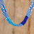 Long beaded torsade necklace, 'Cobalt and Turquoise Harmony' - Blue Torsade Necklace Made from Glass Beads thumbail