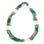 Long beaded torsade necklace, 'Kelly Green and White Harmony' - Hand Beaded Long Torsade Necklace in Green (image 2a) thumbail