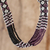 Long beaded torsade necklace, 'Black and Plum Harmony' - Purple and Black Long Beaded Necklace thumbail