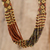 Long beaded torsade necklace, 'Gold and Bronze Harmony' - Beaded Long Necklace in Gold and Bronze (image 2) thumbail