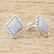aretes de jade - Pendientes de botón de jade lila en forma de diamante