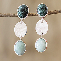 Jade dangle earrings, 'Maya Mystery'