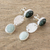 Jade dangle earrings, 'Maya Mystery' - Light and Dark Green Jade Earrings