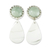 Jade dangle earrings, 'Maya Polish in Light Green' - Light Green Earrings with Sterling Silver