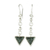 Jade dangle earrings, 'Maya Chains in Dark Green' - Dark Green Jade Dangle Earrings from Guatemala