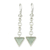 Jade dangle earrings, 'Maya Chains in Light Green' - Triangular Jade Dangle Earrings from Guatemala