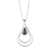 Jade pendant necklace, 'Double Drop in Dark Green' - Green Jade and Sterling Silver Teardrop Pendant Necklace thumbail